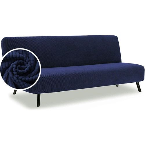 Housse De Canapé Sans Accoudoirs Élastique Protection De Canapé 1 Pièce Housse De Canapé-Lit Slipcover Stretch Canapé Pliant Protecteur Universel (Bleu?150-210cm)