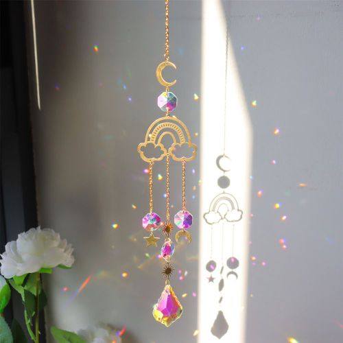 Attrape-soleil en cristal Pipa, prisme hexagonal, attrape-lumière, rideau de fenêtre suspendu, décoration murale de la maison