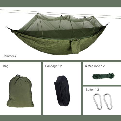 Tente De Camping Portable Hamac Auvent Moustiquaire Auvent 210t Nylon Lit De Sommeil Hamac Aérien Extérieur Lit Suspendu Léger