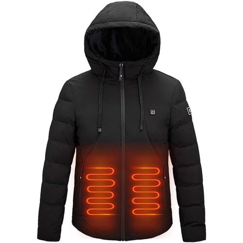 Gilet Chauffage Usb Vêtements Doudoune À Capuche Homme D'hiver Chaudes Zippé Pour Vélo Ski Pêche Sur Glace Randonnée En Plein Air