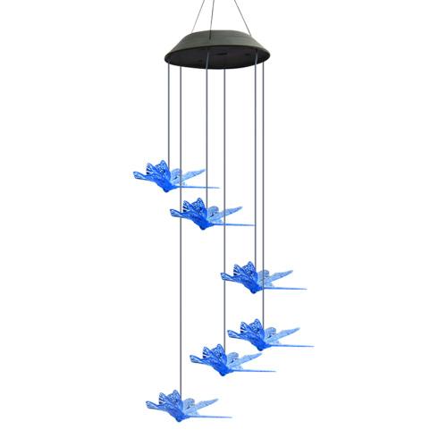 Lampe Led Solaire Suspendue En Forme De Carillon, Imperméable, Avec Colibri Et Papillon, Luminaire Décoratif D'extérieur, Idéal Pour Un Jardin Ou Un Patio