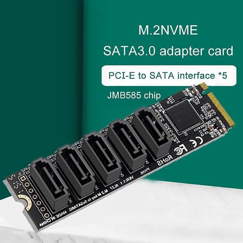 Carte adaptateur M.2 NVcloser PCI-E Tage X8 X16 à 6 ports 3.0 SATA, Riser III ASM1166 6 GB/S, châssis serveur PC, ordinateur 6 000, 1 pièce