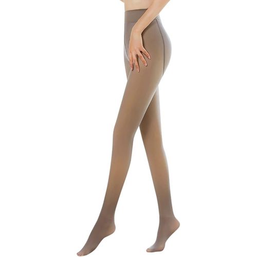 Collant Polaire Femme Chaud Jambes Minceur Collants D'hiver Translucide Slim Extensible Legging Épais Collant Polaire Effet Transparent En Plein Air(80,Café)