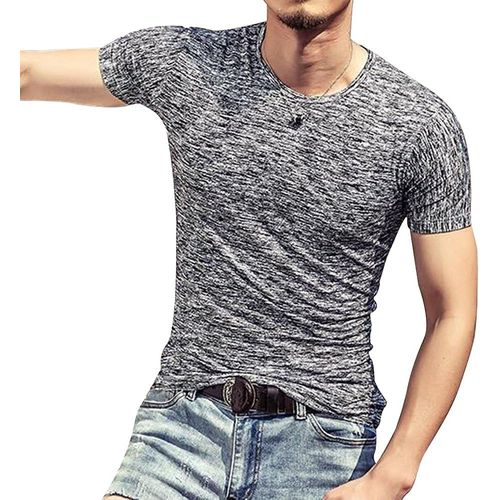 Homme T-Shirt Imprimé À Manches Courtes Col Rond Pour Sport Séchage Rapide Été En Coton