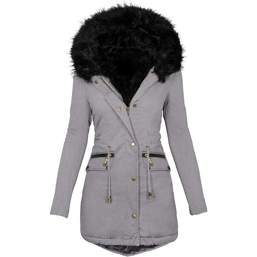 Manteau À Capuche Femme Chaud Veste Ouvert Décontracté Blouson Coup-Vent Parka Long Jacket Zippé Casual Outwear Hiver