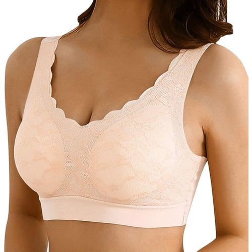 Brassière Soutien-Gorge Sans Armature Dentelle Sexy Respirant Confortable Bra Push Up Lingerie Rembourré Amovible Tank Top Bustier