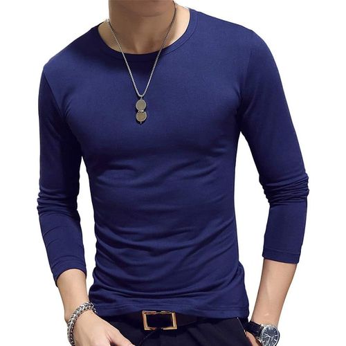 Homme T-Shirt À Manche Longue Couleur Unie Col Rong Ou V Simple Basique Casual Automne