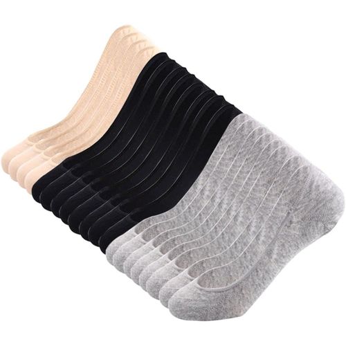 Lot De 6 Paires Femmes Bateau Chaussette Invisible Antidérapant Respirante Avec Silicone
