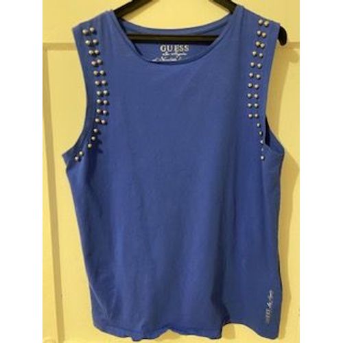 Guess Haut Sans Manches Bleu