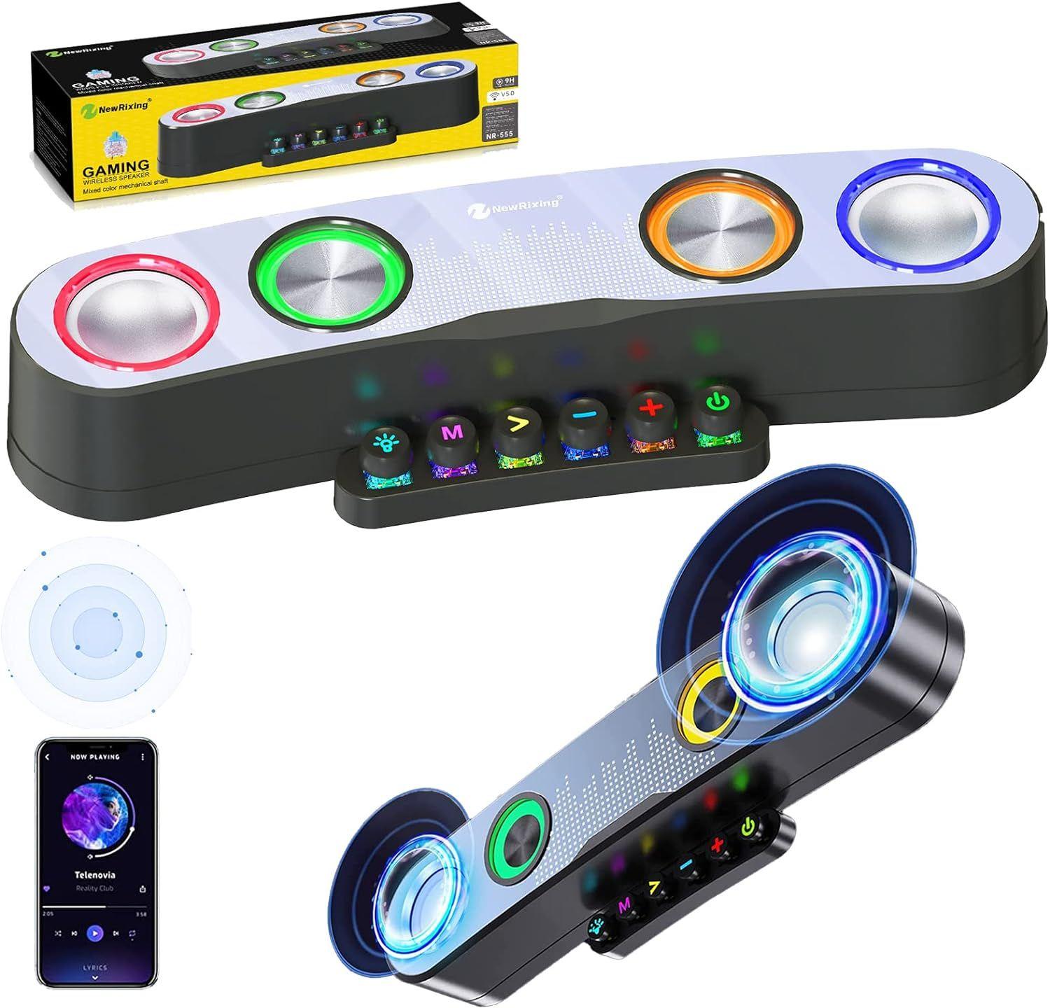 Generic Haut-parleurs de Jeu pour PC Gamer, Enceinte de jeu RVB avec 7  lumières LED - Prix pas cher