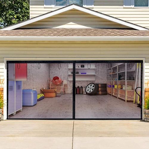 Rideau De Porte De Garage Sans Couture, Moustiquaire Anti-Mouches, Écran Anti-Insectes, Fournitures D'été