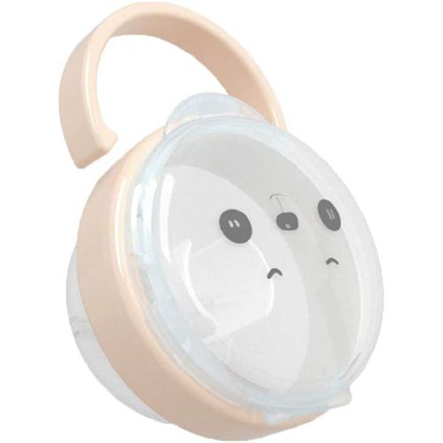 Boîte De Rangement Pour Tétine Bébé Motif De Panda De Dessin Animé Sucettes Tétine Boîtes À Poussière Transparentes Portable (Couleur D'abricot)
