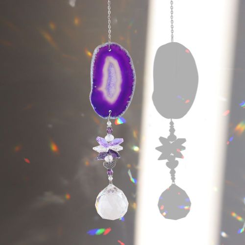 Carillon à vent en cristal ambre diamant, attrape-soleil suspendus, ornements prismes pendentif, bijoux rideaux éclairage boule artisanat décoration de maison