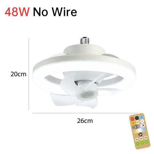 Ventilateur De Plafond Avec Lumière Led, Télécommande, Rotation À 360 °, Ventilateur De Refroidissement, Lampe Ventilateur Électrique À 3 Vitesses, Dimmable Pour Décoration De Chambre, 48 W, 60w