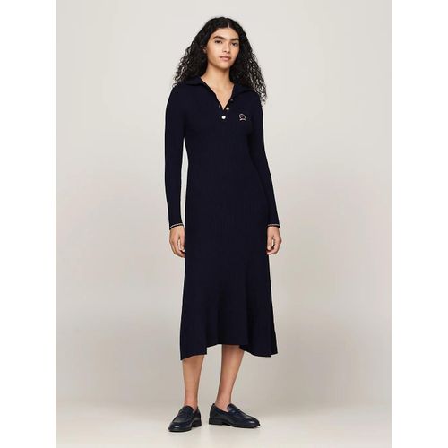 Robe Polo Midi Avec Cachemire À Blason Thc Cc Gs Cable Polo Swtr Dress/Navy Blue - Xxs