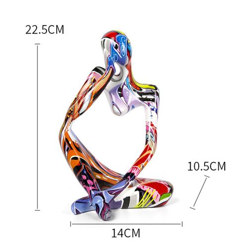 Ordic hinker ? statue olorful, sculpture en graffiti, bstract, igurine, esk, ecor