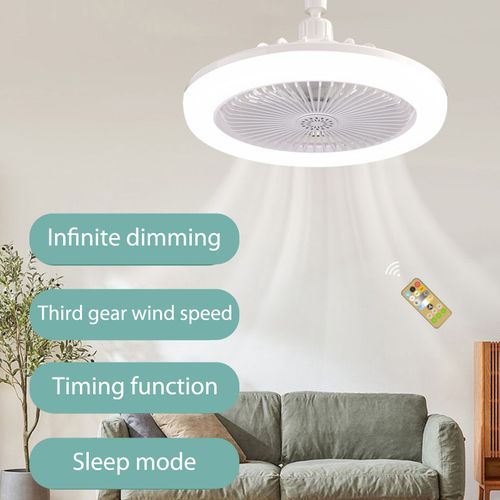 Ventilateur De Plafond Avec Lumière Et Télécommande, Rotation À 360 °, Ventilateur De Refroidissement Électrique À 3 Vitesses, Lampe Pour Chambre À Coucher, Décoration De La Maison