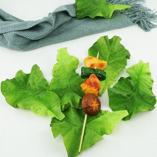 Simulation de feuilles de légumes de cuisine, 2 pièces, matériau PVC, faux modèle de légume, jouets de cuisine, aliments artificiels