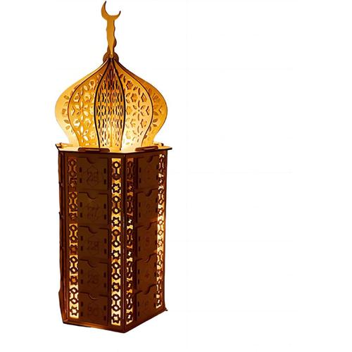 Calendrier de l'avent du Ramadan en bois, Eid Mubarak, ornement