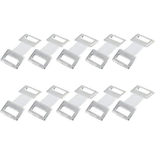 Lot De 10 Pinces De Fixation En Métal Pour Bandage Élastique Blanc/Marron