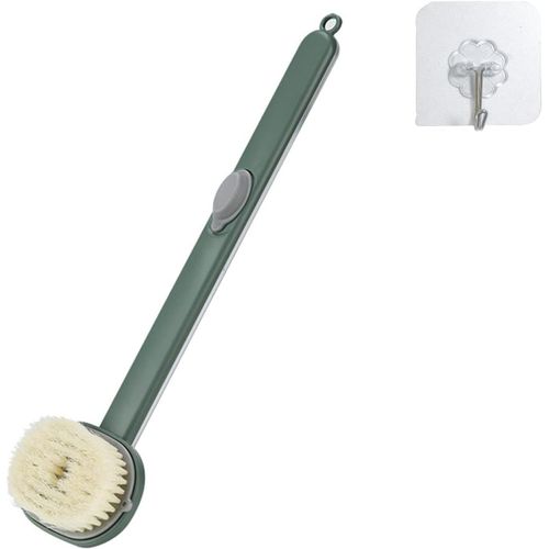 Brosse Dos Douche Long Manche, Brosse De Bain Liquide À Long Manche, Brosse Douche Pour Le Dos, Brosse De Bain, Brosse Pour Le Corps (Gris)