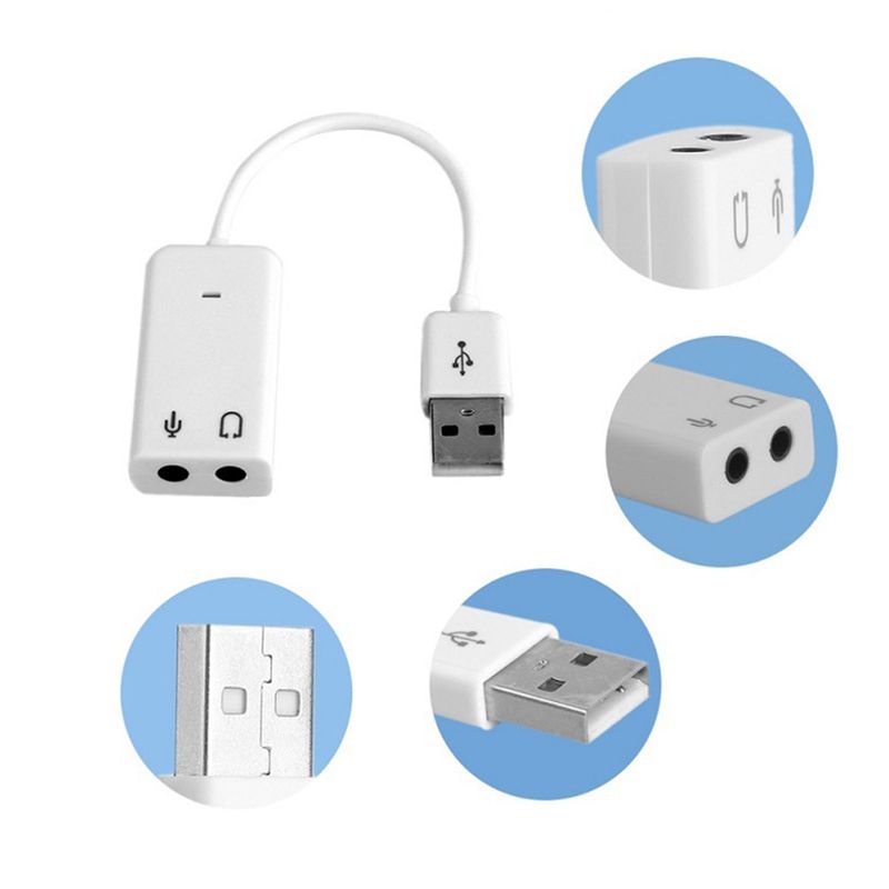 USB Sound Card Virtual 7.1 3D External USB Audio Adapter USB... - 2