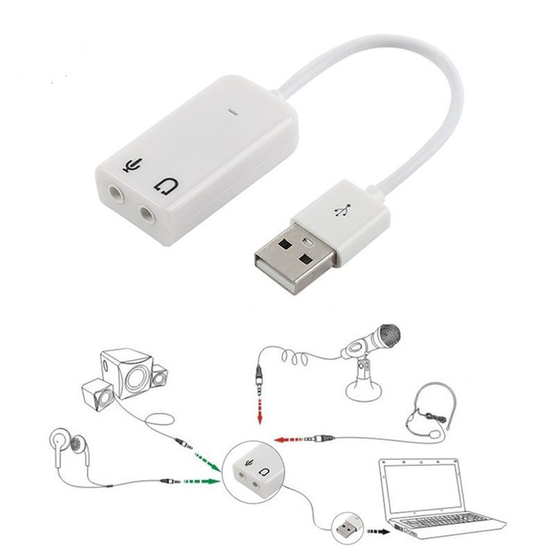 USB Sound Card Virtual 7.1 3D External USB Audio Adapter USB... - 3