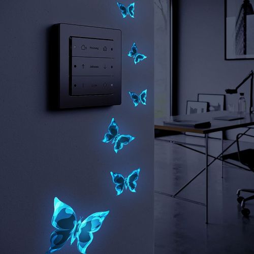 Stickers muraux de papillons Shoous pour la décoration de fête de mariage, autocollants d'interrupteur, papier peint, lueur dans le noir, salon
