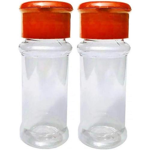 2pcs / Set Assaisonnement Pot en Plastique Transparent Sel Poivrière avec Vinaigre Couvercles Cruet Bouteille D'huile Pot Couleur Aléatoire