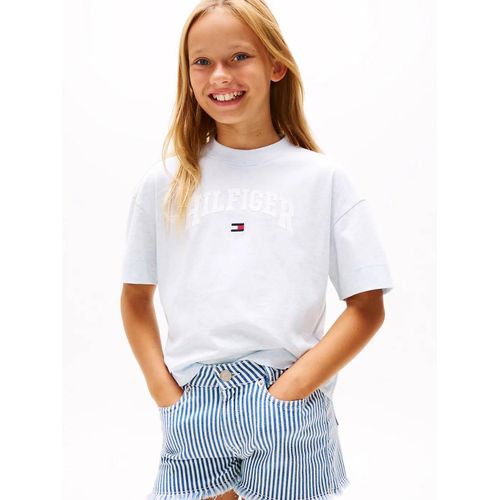 T-Shirt Varsity À Logo En Coton Chiné Melange Varsity Archive Tee Ss/Breezy Blue Heather - 152 Cm
