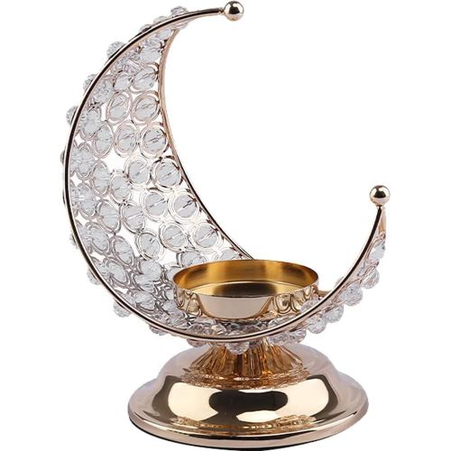 Ramadan Chandelier Croissant Moon Stand De Bougie en Forme De Lunse Crigle Candle Tea Light pour Ornement De Bureau À Maison