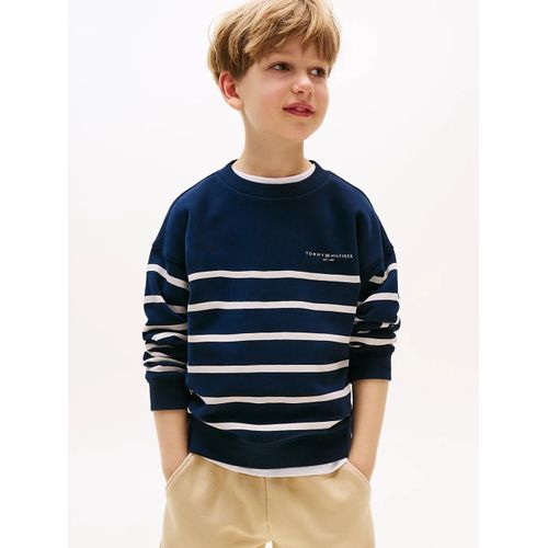 Sweat Mixte À Rayures Mini Corp Stripe Crew Neck/Dark Night Navy Stripe - 176 Cm