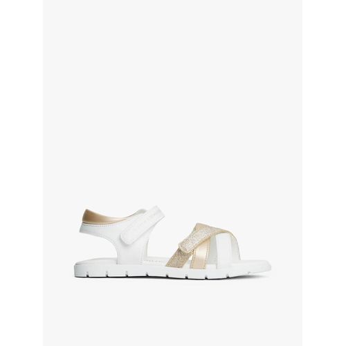 Sandales Brides Métallisées Et Pailletées Velcro Sandal/white/gold