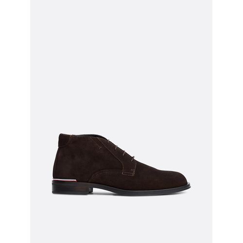 Bottes Basses En Daim Lacets Core Rwb Hilfiger Suede L Boot/dark Coffee