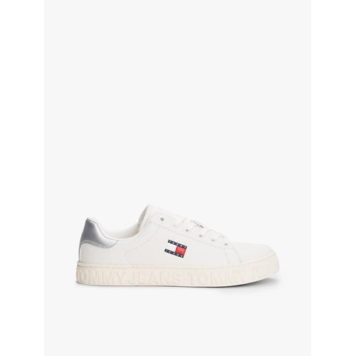 Baskets Avec Cuir Logo En Relief Tjw Logo Outsole Sneaker Ess/ecru/silver