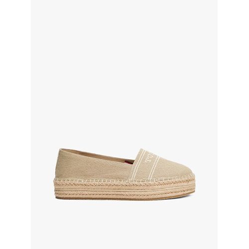 Espadrilles Compensées En Denim Denim Platform Espadrille/horseradish