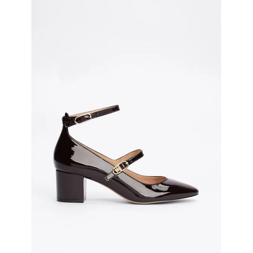 Chaussures En Cuir Verni Double Bride Pump Double Strap Patent Leather/burgundy Velvet