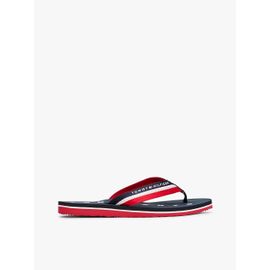 Tommy Hilfiger Tommy Loves Ny Beach Femme Sandales Tongs Bleu Blanc Rouge