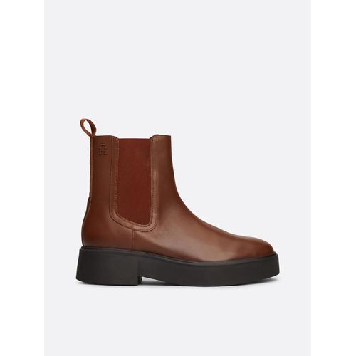 Bottines Chelsea En Cuir Bande De Logo Minimal Leather Chelsea Logotape/cognac Brown