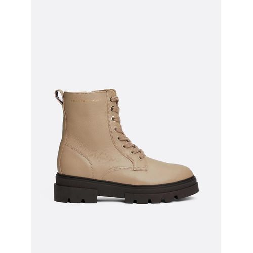 Bottes Mismollet Crantées En Cuir Lacets Bicolor Leather Lacesup/beige