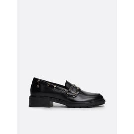 Tommy Hilfiger Mocassins Talons En Cuir Noir