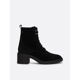 Bottes Mismollet En Daim Talon Et Lacets Suede Mid Heel Laceup Logotape/black
