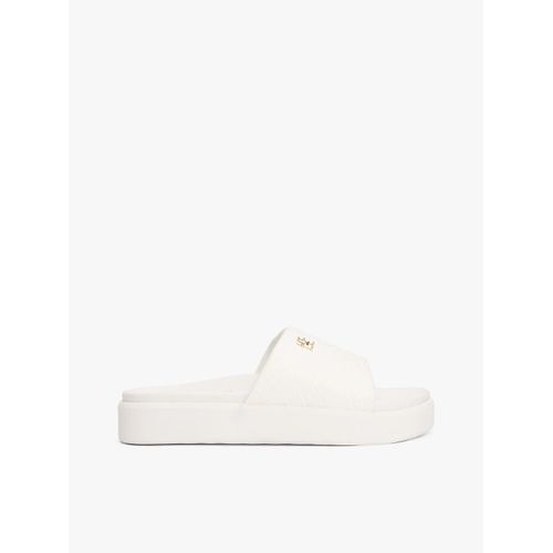 Claquettes Compensées Monogramme Th Gaufré Platform Monogram Poolslide/off White