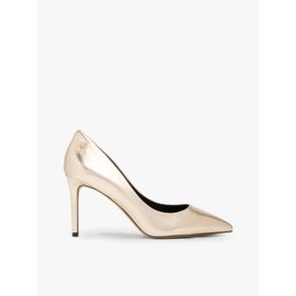 Chaussures Talon Pointues En Cuir Métallisé Party Pointed Metallic Pump/gold
