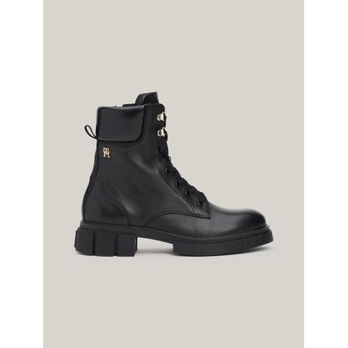 Bottes Motard En Cuir Lacets Lacesup Biker Leather/black