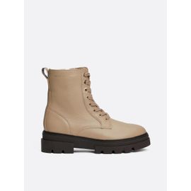 Bottes Mismollet Crantées En Cuir Lacets Bicolor Leather Lacesup/beige