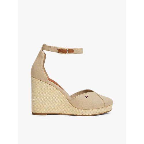 Espadrilles Compensées Bride Cheville Flag High Wedge Espad Closed Toe/horseradish