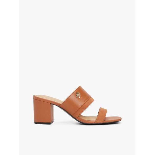 Mules En Cuir Talon Carré Leather Suede Block Heel Mule/cinnamon Bark