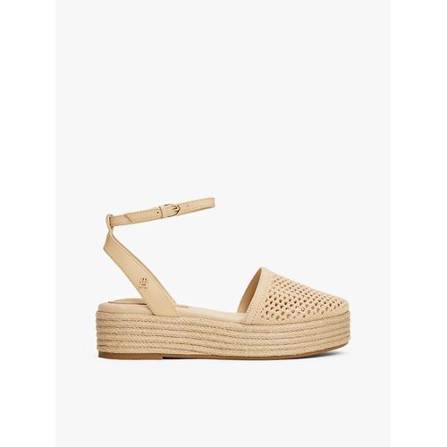 Espadrilles Compensées En Maille Tricotée Knit Mesh Espadrille Platform/clayed Pebble