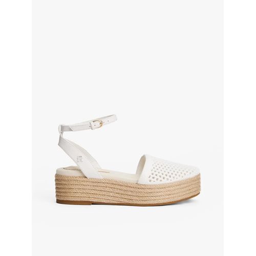 Espadrilles Compensées En Maille Tricotée Knit Mesh Espadrille Platform/ecru